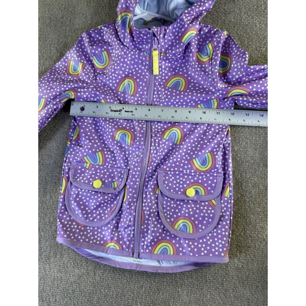 Cat & Jack Girls Purple Rainbow Print Rain Jacket Size 2T - Picture 9 of 11